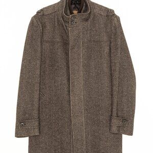 Zara Men's Herringbone Wool-Blend Coat